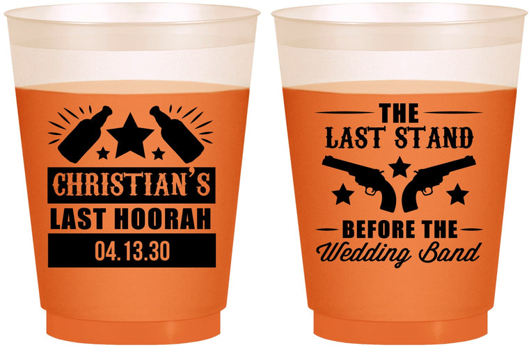 Custom Bachelor Party 16 oz Color Changing Frosted Cups - Last Stand | 40046