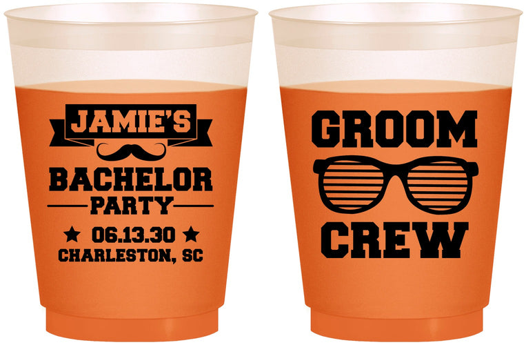 Custom Bachelor Party 16 oz Color Changing Frosted Cups - Groom Crew | 40047