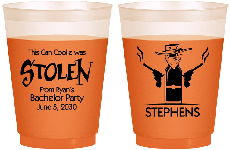 Custom Bachelor Party 16 oz Color Changing Frosted Cups - Stolen | 40049