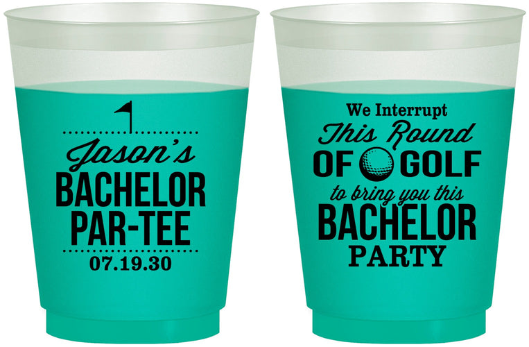 Custom Bachelor Party 16 oz Color Changing Frosted Cups - Golf | 40052