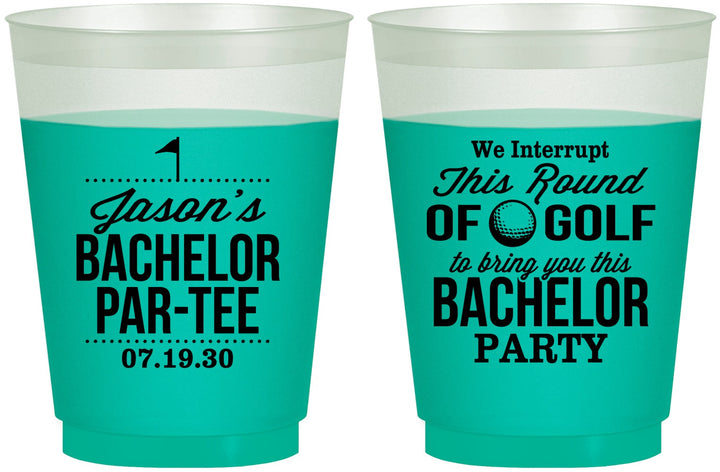 Custom Bachelor Party 16 oz Color Changing Frosted Cups - Golf | 40052
