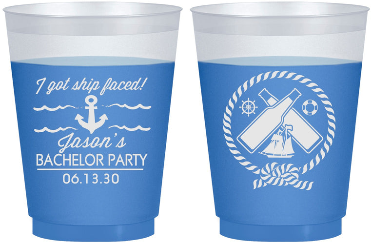Custom Bachelor Party 16 oz Color Changing Frosted Cups - Anchor | 40054