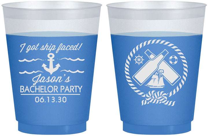 Custom Bachelor Party 16 oz Color Changing Frosted Cups - Anchor | 40054