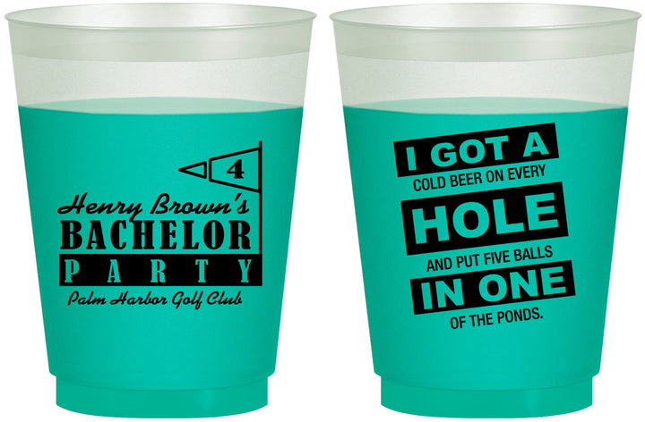 Custom Bachelor Party 16 oz Color Changing Frosted Cups - Golf | 40055