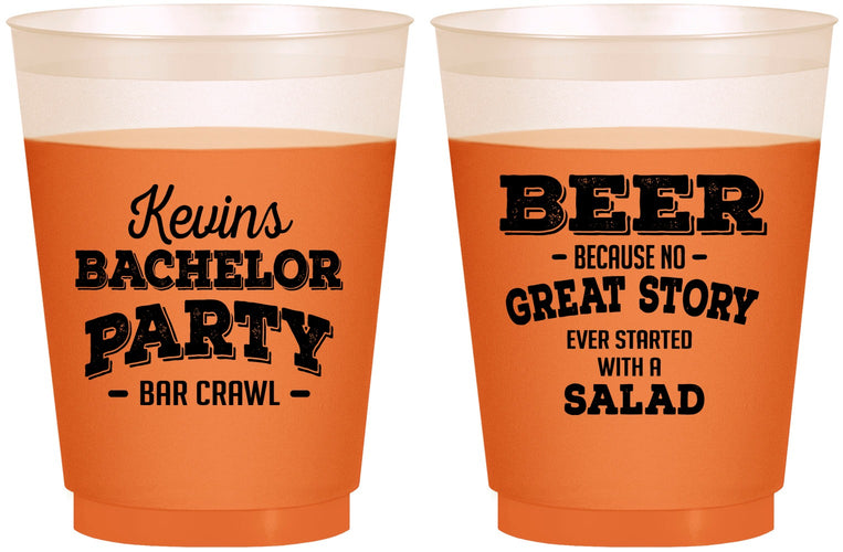 Custom Bachelor Party 16 oz Color Changing Frosted Cups - Great Story | 40057