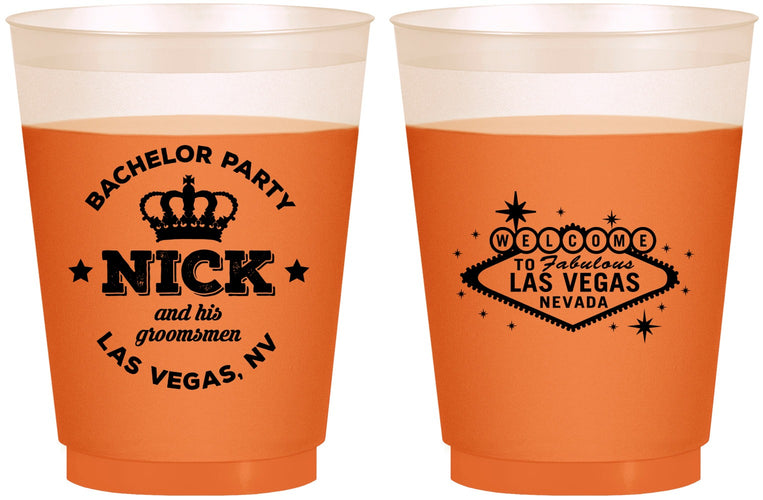 Custom Bachelor Party 16 oz Color Changing Frosted Cups - Last Vegas | 40059