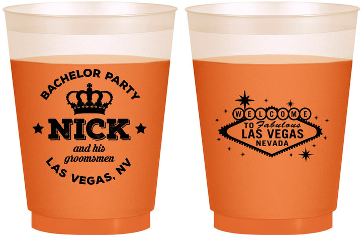 Custom Bachelor Party 16 oz Color Changing Frosted Cups - Last Vegas | 40059