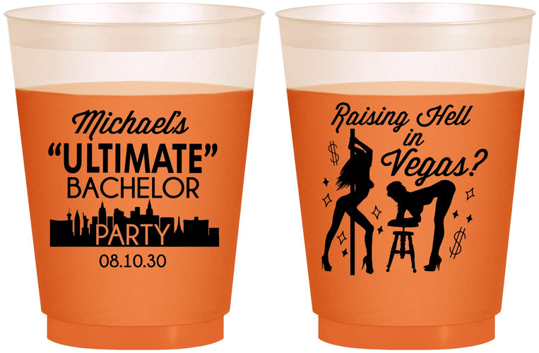Custom Bachelor Party 16 oz Color Changing Frosted Cups - Last Vegas | 40062
