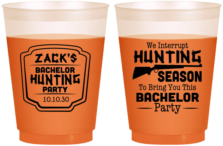 Custom Bachelor Party 16 oz Color Changing Frosted Cups - Hunting Season | 40063