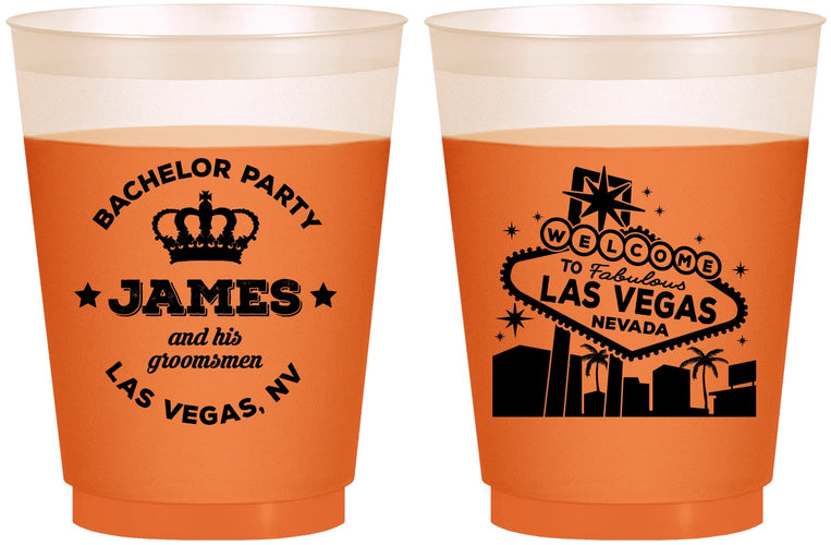 Custom Bachelor Party 16 oz Color Changing Frosted Cups - Las Vegas | 40069