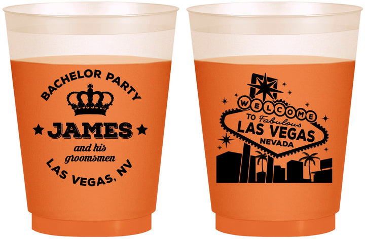 Custom Bachelor Party 16 oz Color Changing Frosted Cups - Las Vegas | 40069