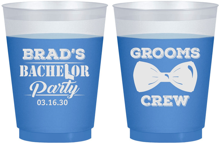 Custom Bachelor Party 16 oz Color Changing Frosted Cups - Grooms Crew | 40070