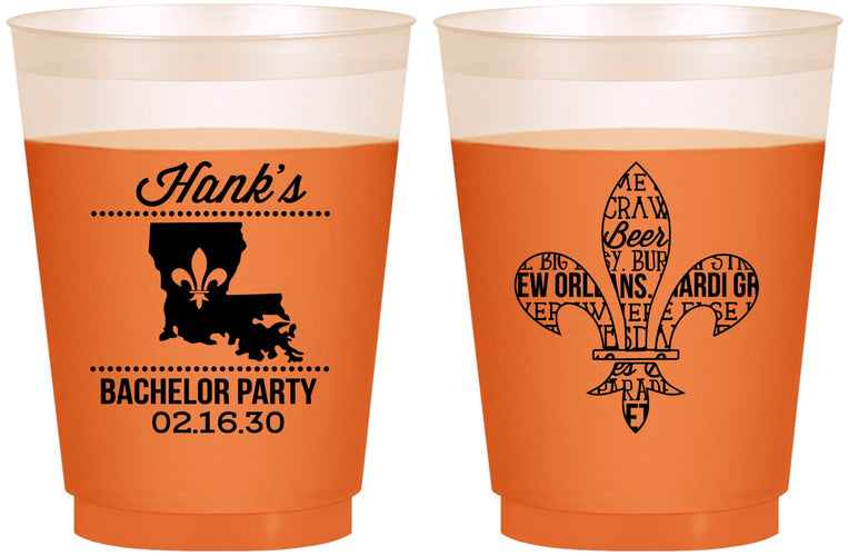 Custom Bachelor Party 16 oz Color Changing Frosted Cups - New Orleans | 40074