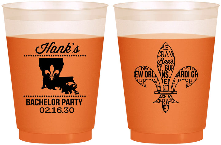 Custom Bachelor Party 16 oz Color Changing Frosted Cups - New Orleans | 40074