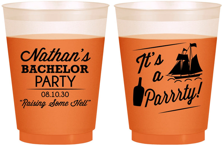 Custom Bachelor Party 16 oz Color Changing Frosted Cups - Boat | 40076