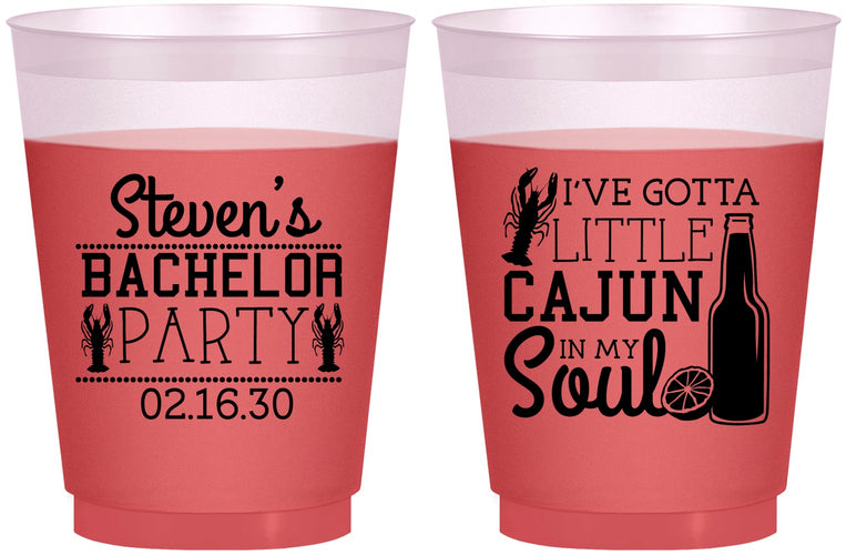 Custom Bachelor Party 16 oz Color Changing Frosted Cups - Cajun In My Soul | 40078