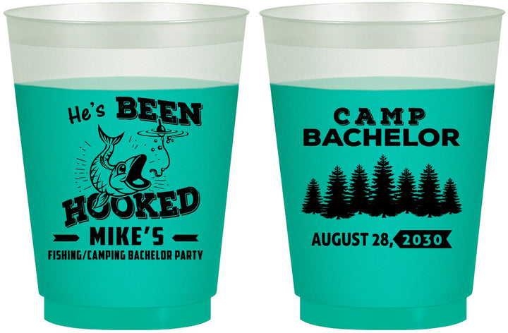 Custom Bachelor Party 16 oz Color Changing Frosted Cups - Fishing | 40080