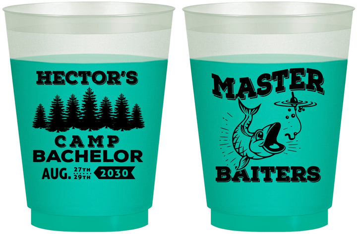Custom Bachelor Party 16 oz Color Changing Frosted Cups - Fishing | 40081