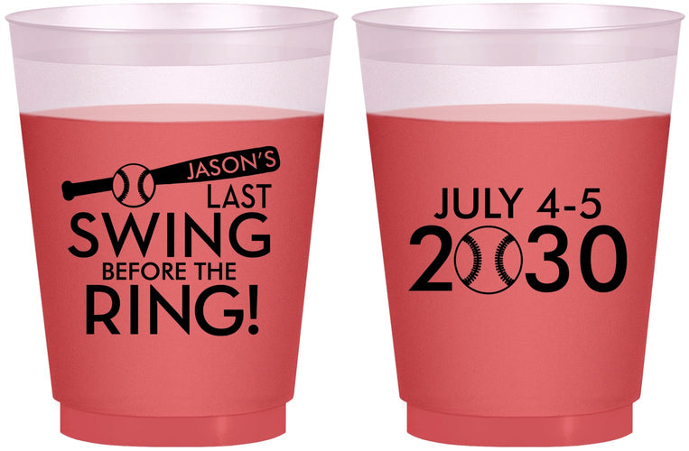 Custom Bachelor Party 16 oz Color Changing Frosted Cups - Baseball | 40087