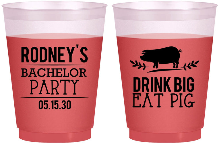 Custom Bachelor Party 16 oz Color Changing Frosted Cups - Bbq | 40088