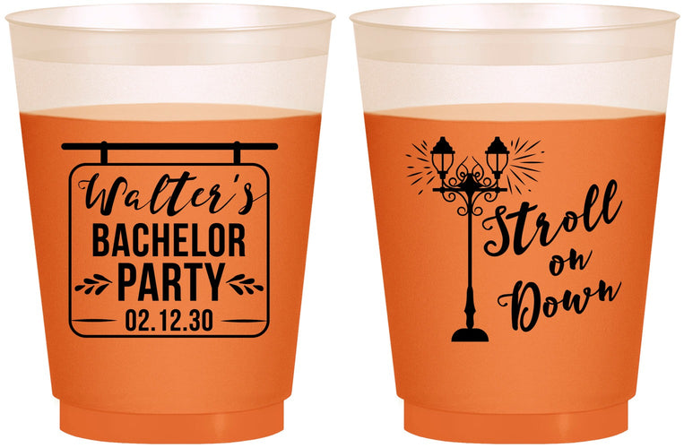 Custom Bachelor Party 16 oz Color Changing Frosted Cups - Mardi Gras | 40092