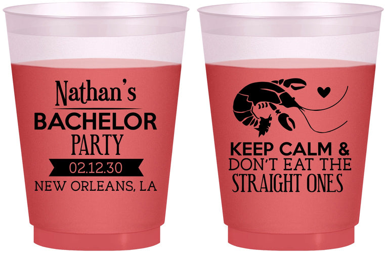 Custom Bachelor Party 16 oz Color Changing Frosted Cups - Crawfish Boil | 40094