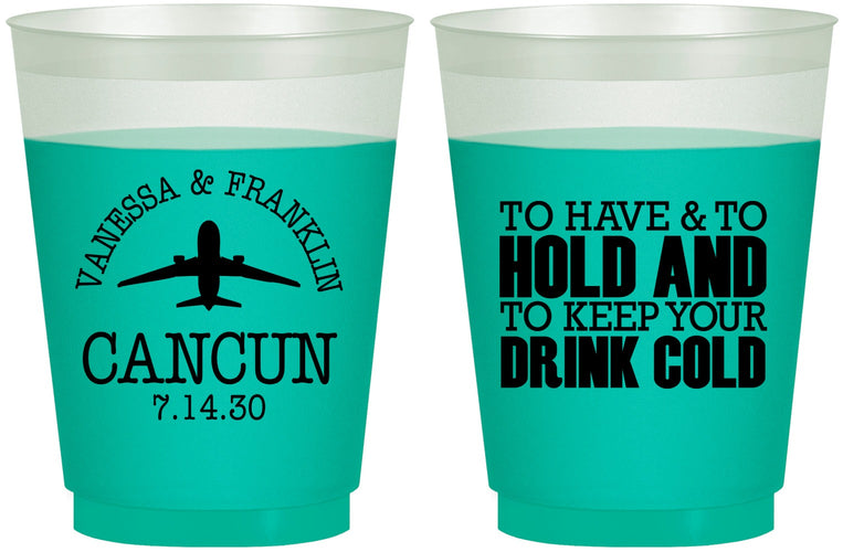 Custom Wedding 16 oz Color Changing Frosted Cups - To Have And To Hold | 408