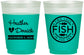 Custom Wedding 16 oz Color Changing Frosted Cups - Two Less Fish In The Sea | 420