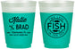 Custom Wedding 16 oz Color Changing Frosted Cups - Two Less Fish In The Sea | 421