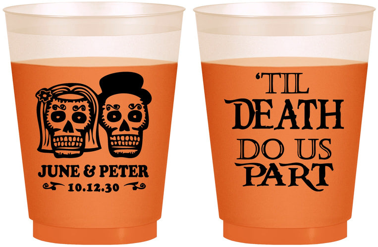 Custom Wedding 16 oz Color Changing Frosted Cups - Til Death Do Us Part | 441