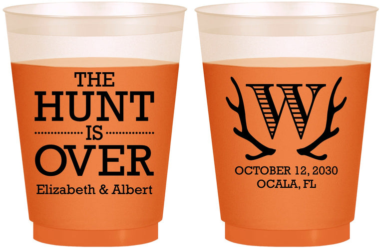 Custom Wedding 16 oz Color Changing Frosted Cups - Monogram | 442