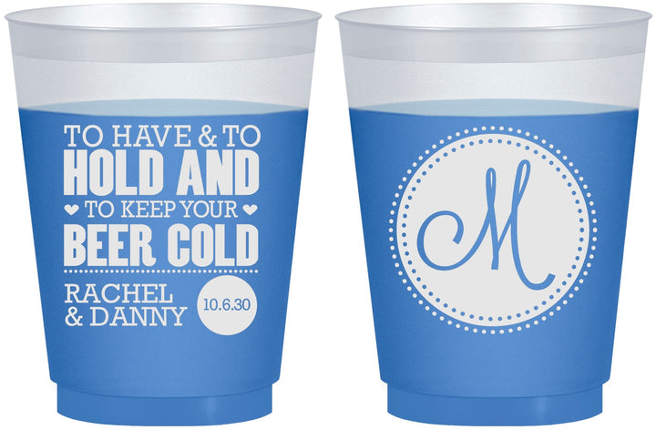 Custom Wedding 16 oz Color Changing Frosted Cups - Monogrammed | 450