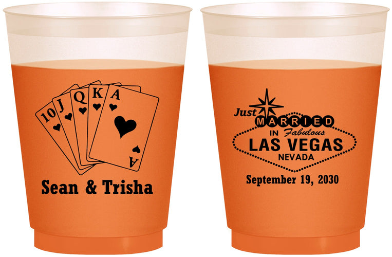 Custom Wedding 16 oz Color Changing Frosted Cups - Las Vegas | 453