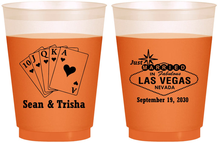 Custom Wedding 16 oz Color Changing Frosted Cups - Las Vegas | 453