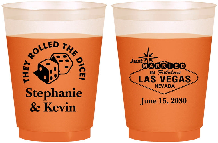 Custom Wedding 16 oz Color Changing Frosted Cups - Las Vegas | 455