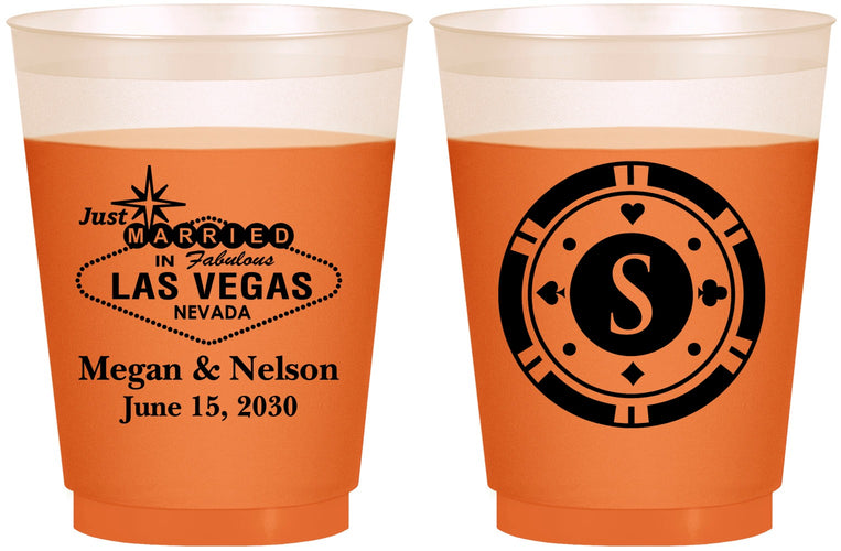 Custom Wedding 16 oz Color Changing Frosted Cups - Las Vegas | 459