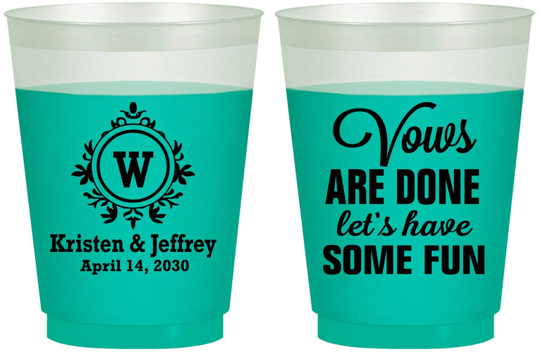 Custom Wedding 16 oz Color Changing Frosted Cups - Monogrammed | 462