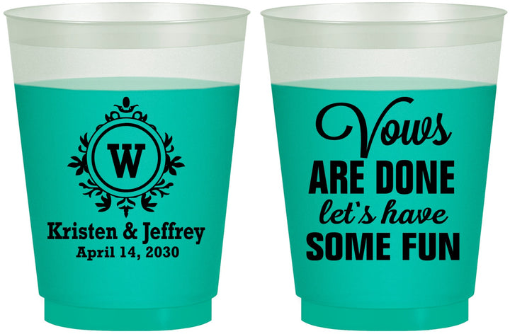 Custom Wedding 16 oz Color Changing Frosted Cups - Monogrammed | 462
