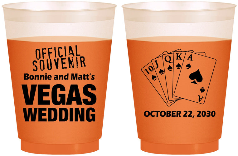 Custom Wedding 16 oz Color Changing Frosted Cups - Las Vegas | 465