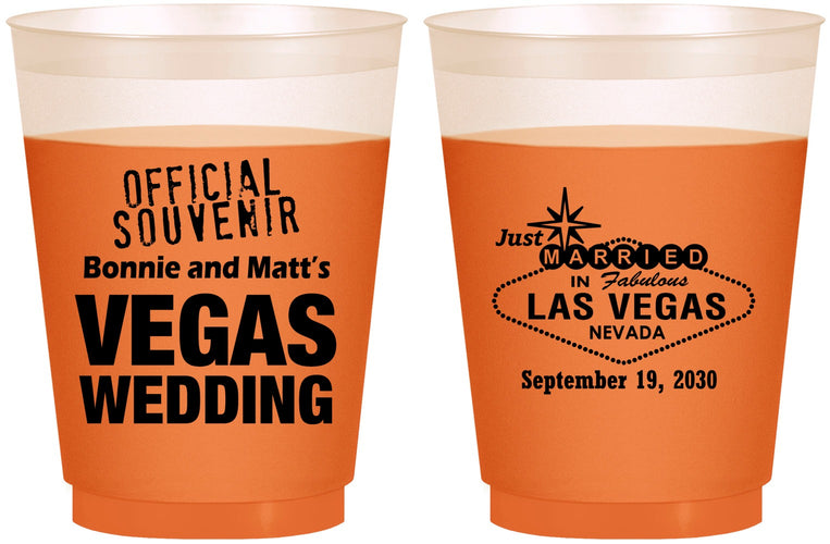 Custom Wedding 16 oz Color Changing Frosted Cups - Las Vegas | 466