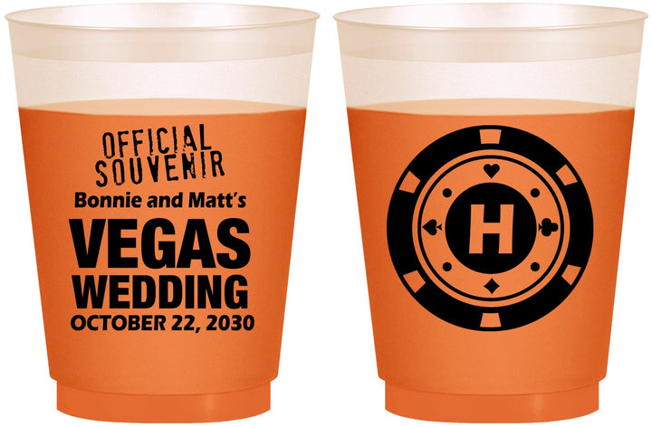 Custom Wedding 16 oz Color Changing Frosted Cups - Las Vegas | 467