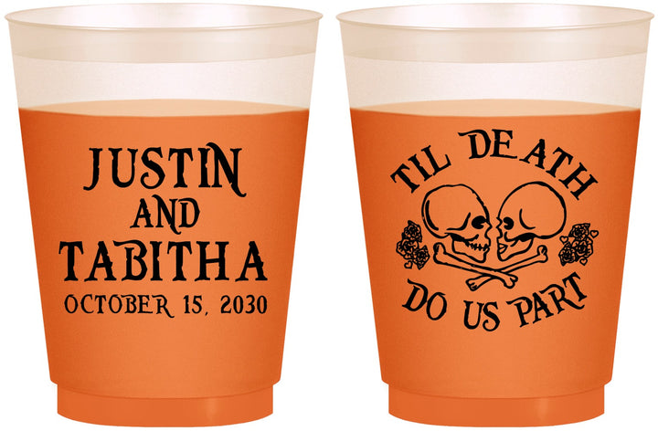 Custom Wedding 16 oz Color Changing Frosted Cups - Til Death Do Us Part | 485