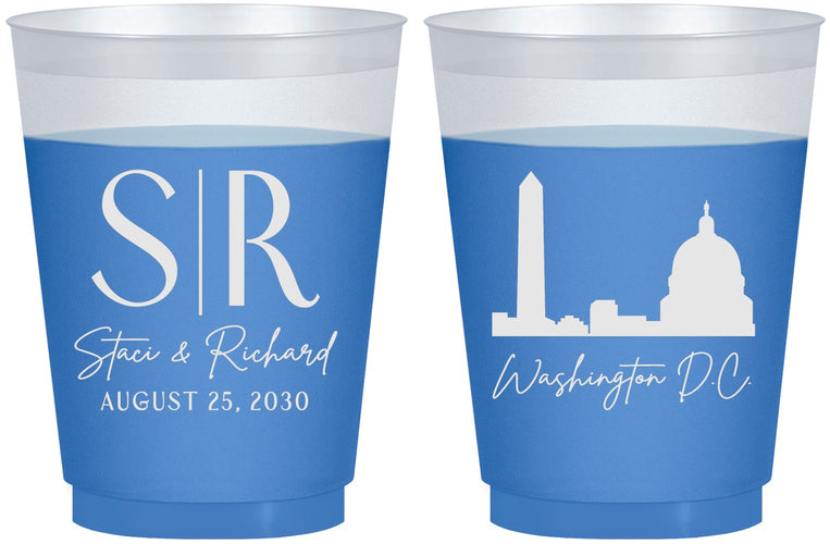 Custom Wedding 16 oz Color Changing Frosted Cups - Washington Dc | 500