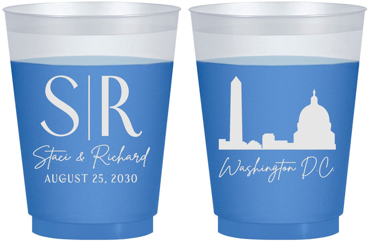 Custom Wedding 16 oz Color Changing Frosted Cups - Washington Dc | 500