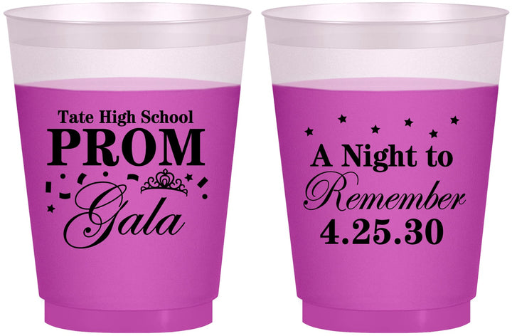 Custom Prom 16 oz Color Changing Frosted Cups - A Night To Remember | 50003