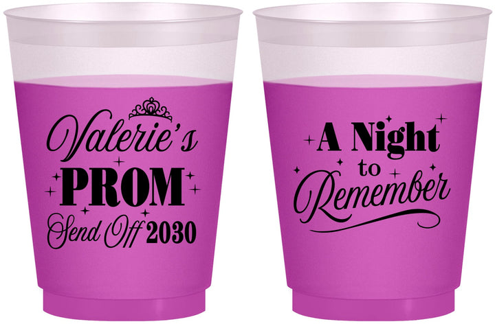 Custom Prom 16 oz Color Changing Frosted Cups - Send Off | 50006