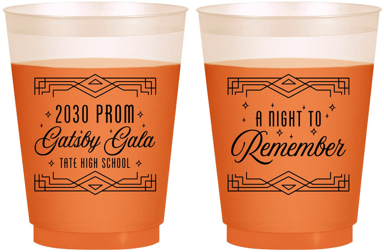 Custom Prom 16 oz Color Changing Frosted Cups - Gatsby Gala | 50012