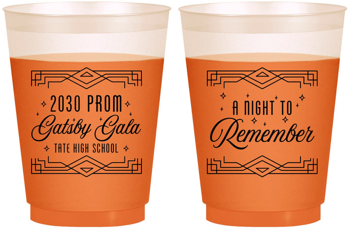 Custom Prom 16 oz Color Changing Frosted Cups - Gatsby Gala | 50012