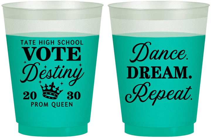 Custom Prom 16 oz Color Changing Frosted Cups - Queen Vote | 50016