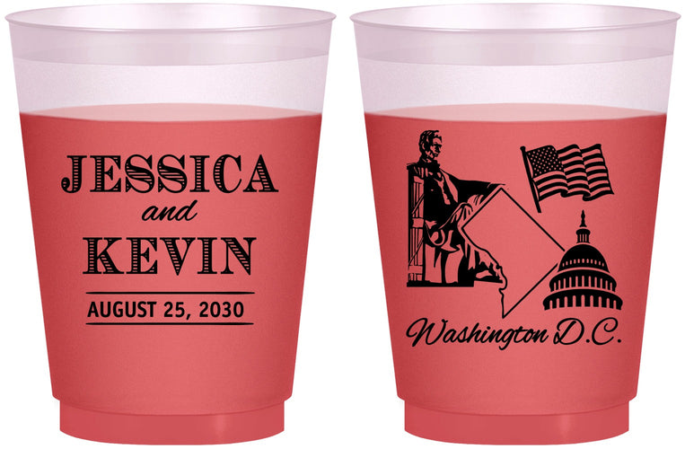 Custom Wedding 16 oz Color Changing Frosted Cups - Washington Dc | 501